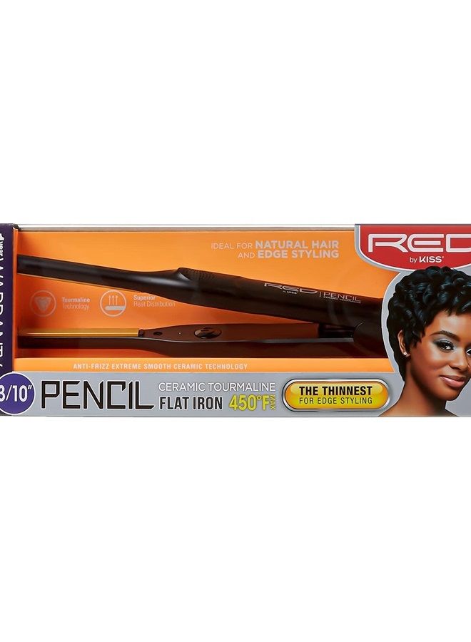 Red by Pencil Flat Iron Hair Straightener, 0.3 Inch, Ceramic