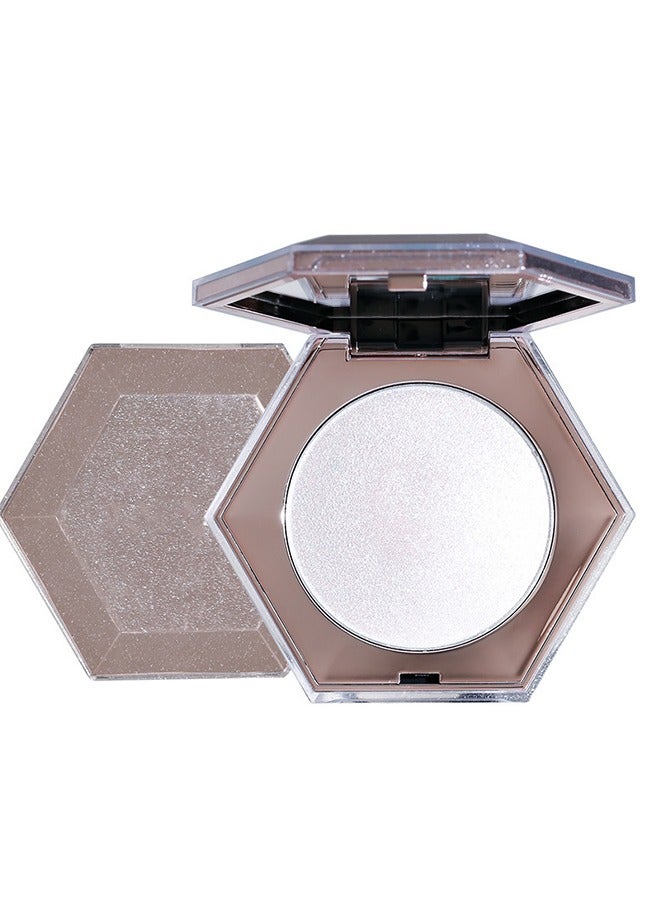 Water Light Diamond High Gloss Powder Plate - Pearl White Face Body Cheek Diamond Shimmer Highlight Makeup Palette , Long-Lasting Wear, Suitable Under Makeup With Long Lasting Shine Finish