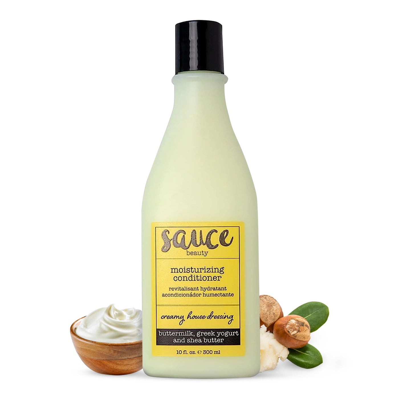 SAUCE BEAUTY Creamy House Dressing Hair Conditioner for Curly Hair, Fine to Medium Hair - Frizz Control Detangler (10 Fl Oz) | Moisturizing, with Shea Butter, Buttermilk, Greek Yogurt