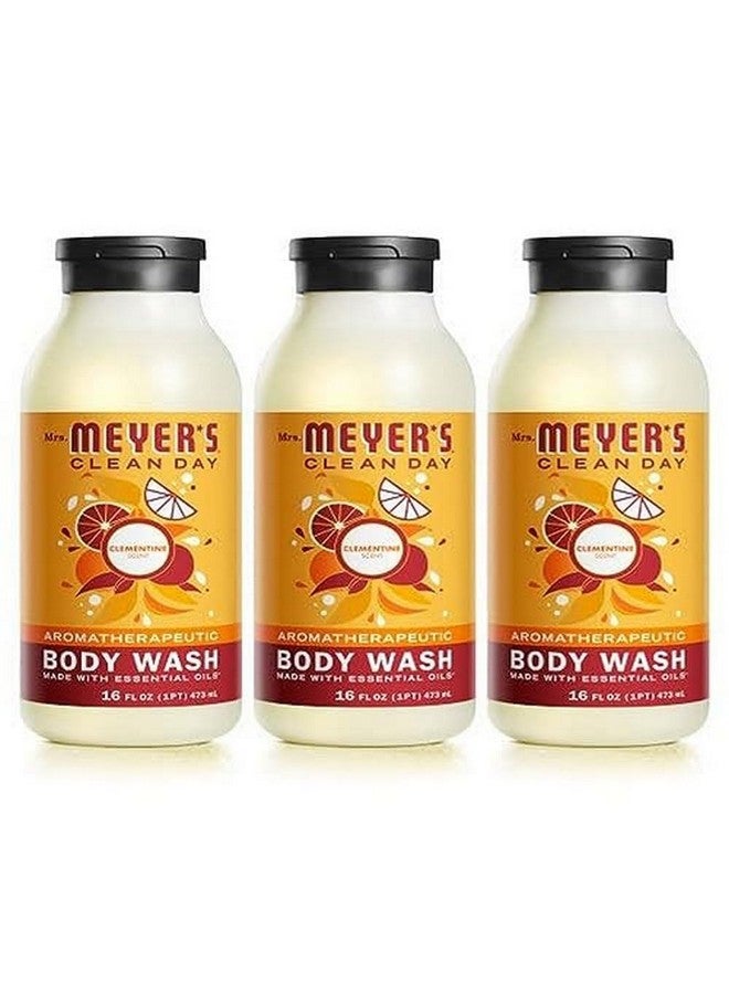 Moisturizing Body Wash For Women And Men Biodegradable Shower Gel Formula Made With Essential Oils Clementine 16 Ozpack Of 3