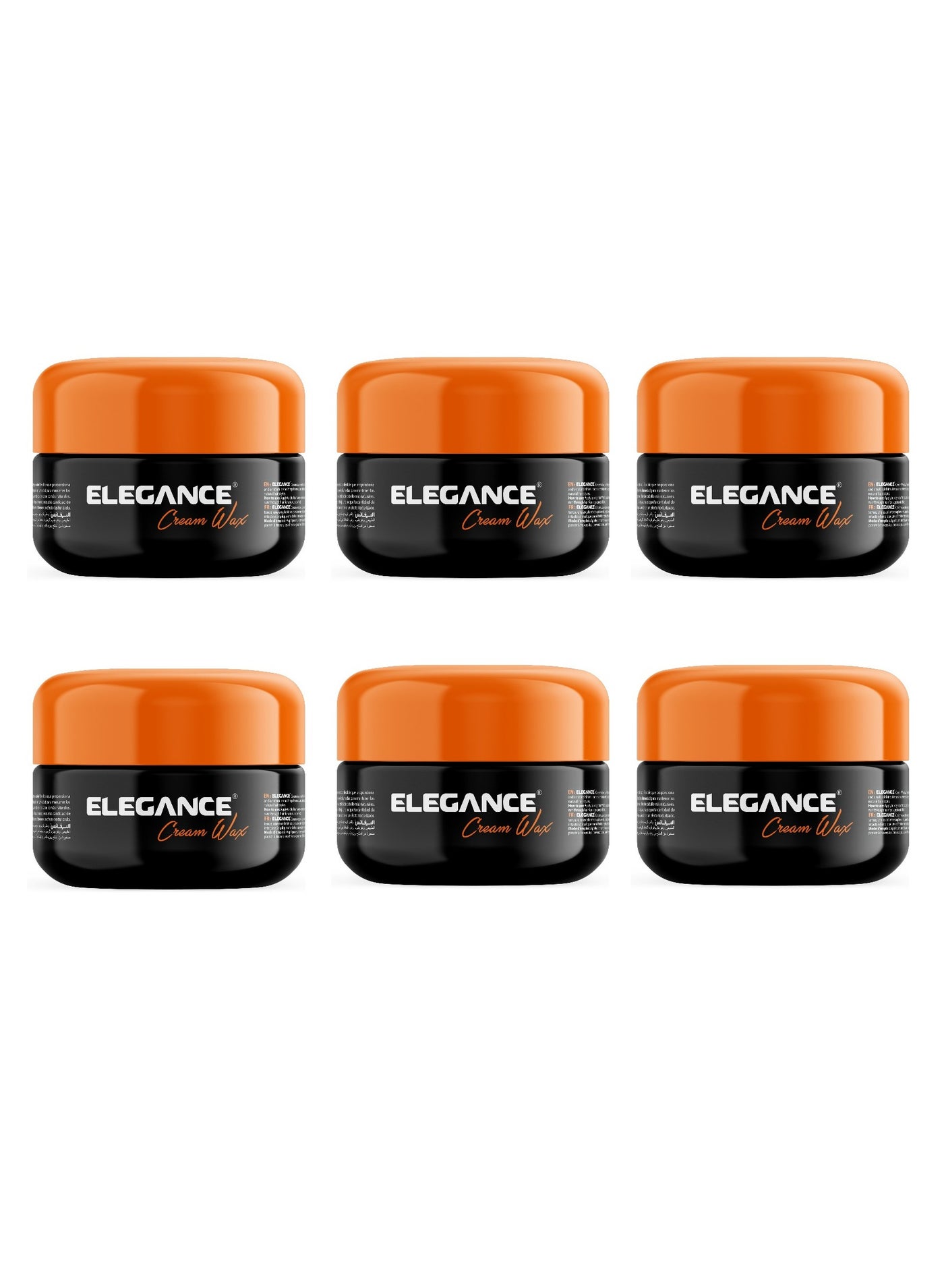 Elegance E Series Cream Wax – White – 100ml – Pack of 6 | Medium Hold, Moisturizing, Natural Shine & Frizz Control