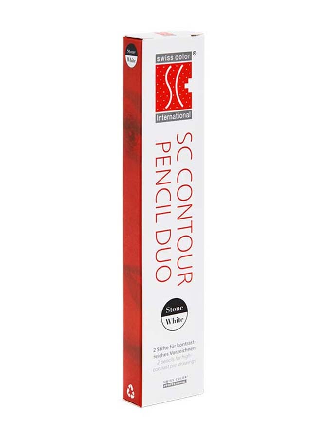 Swiss Color Dual Contour Pencil Black and White Waterproof PMU and Microblading Mapping Pencil for Precise Eyebrow and Lip Pre-Draws Smudge-Proof Long-Lasting Vegan Formula SCV16