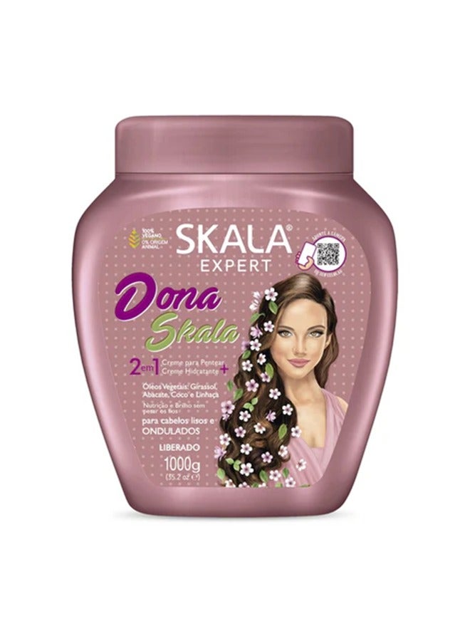 Expert Dona Cream And Conditioner 2-in-1 I Hair Vitality And Shine I For Straight And Wavy Hair I 1000 grams