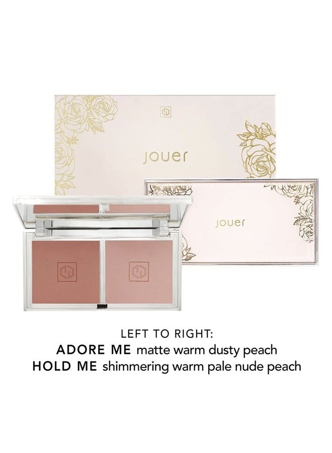 Blush Bouquet Duo 2 Shade Blush Palette High Pigment Powder Natural Flush Beauty Cosmetics Vitamin E Talc-Free Paraben, Gluten & Cruelty Free