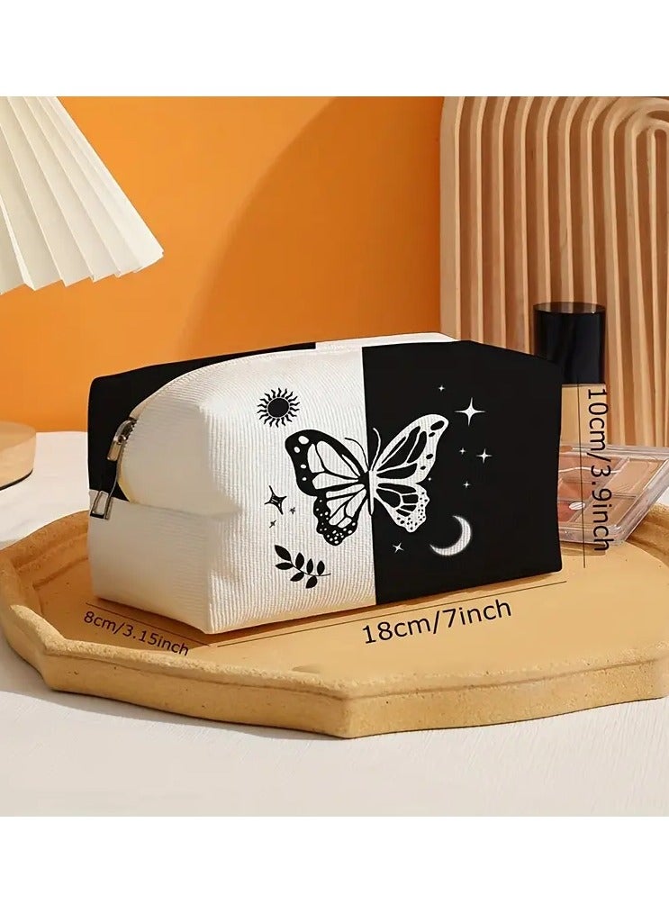 Black and White Two-color Ladies Cosmetic Bag Cosmetic Storage Bag Octagonal Cosmetic Bag