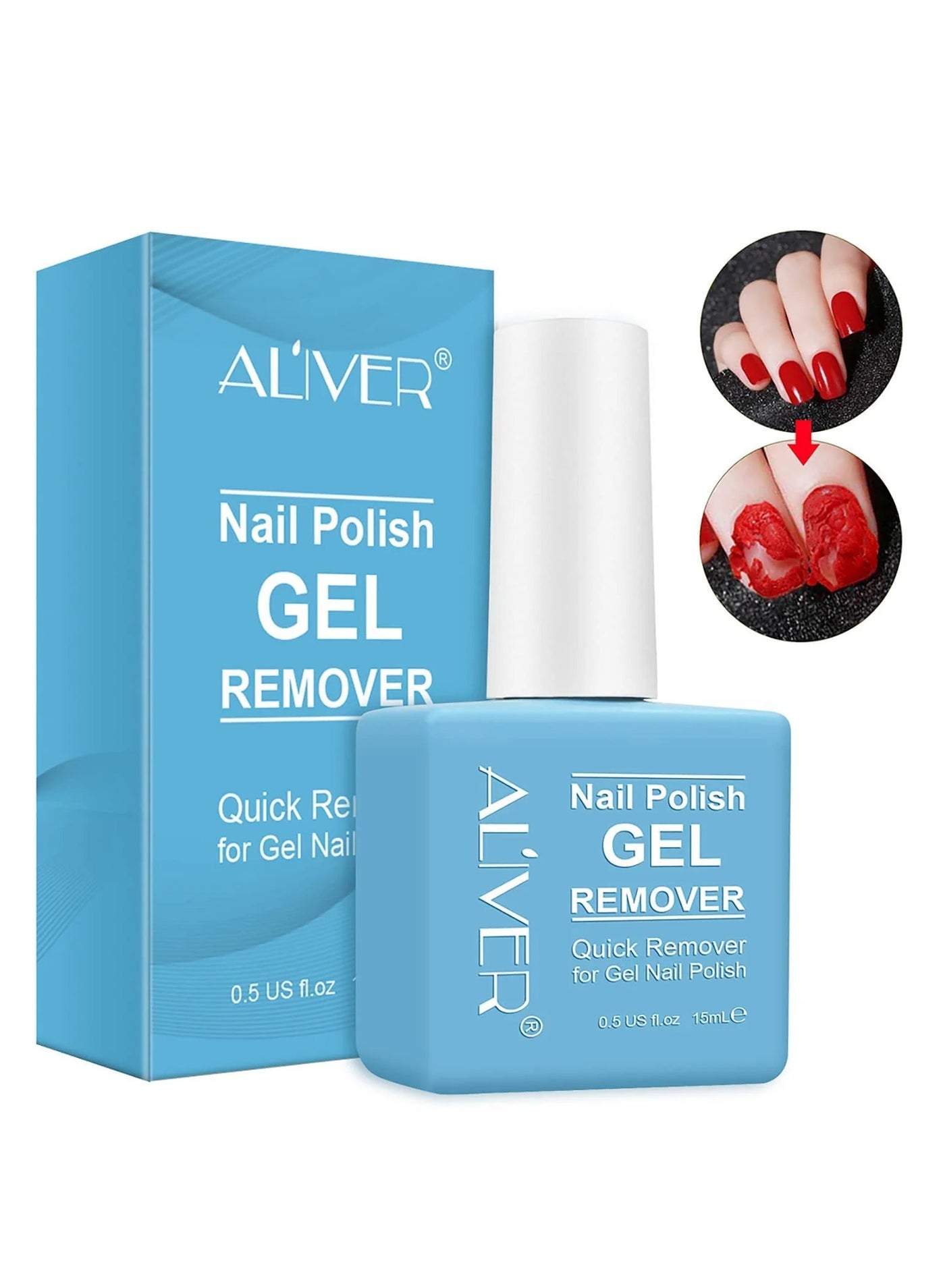 Magic Nail Polish Remover Gel Professional Non-Irritating Nail Polish Remover Soak-Off Gel Polish Remover UV Art Gel Nail Polish Magic Remover Magic Nail Products Remover 15ml