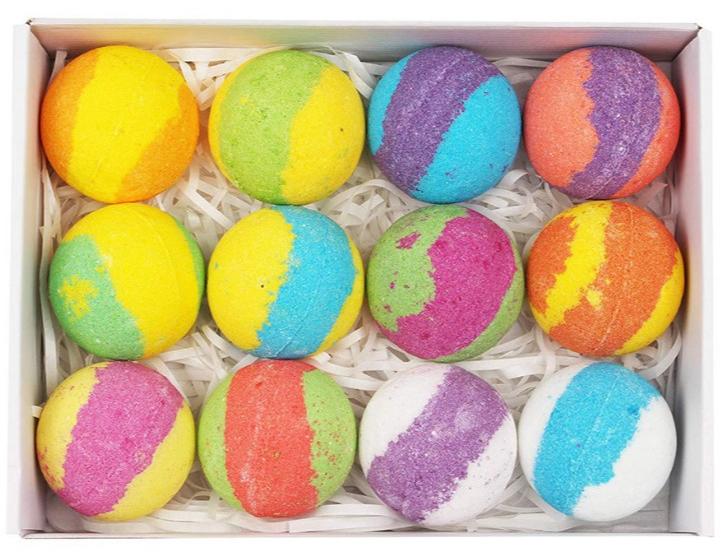 12Pcs Bath Bombs Gift Set for Women & Kids,Organic Bubble Bath Bombs with 12Scents,Gift Set for Women,Kids