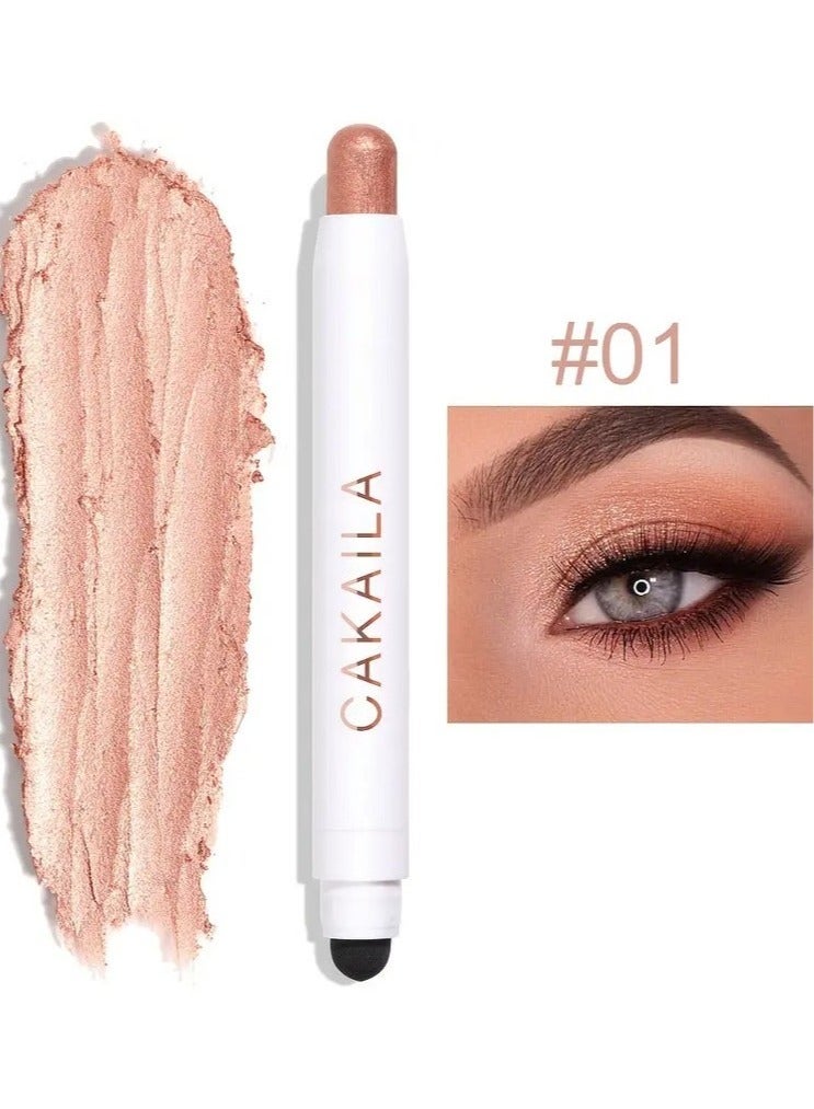 Vibrant Shimmer Eyeshadow Stick - 2-in-1 Creamy Eye Brightener & Highlighter with Soft, Smooth, Easy-to-Apply Formula for Music Festival, Party, and Everyday Use - Long-Lasting, Water-Resistant, and Cruelty-Free 01