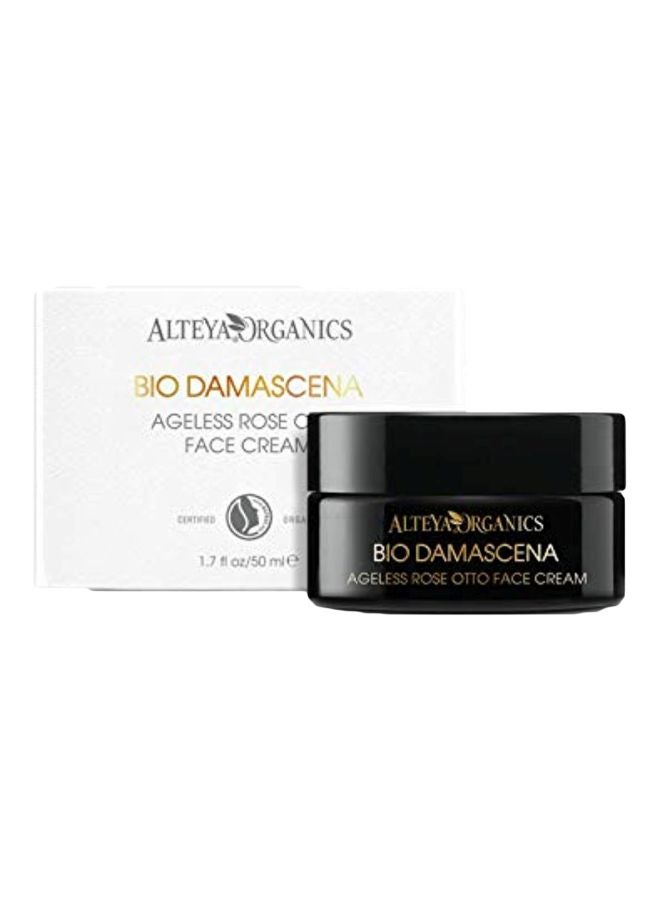 Alteya Organics Face Cream Certified Organic Skin Care 1.7 Fl Oz/50 mL Bio Damascena Award-Winning Ageless Rose Otto Face Moisturizer With Organic Bulgarian Rose Oil Firming, Deeply hydrating and Brightening