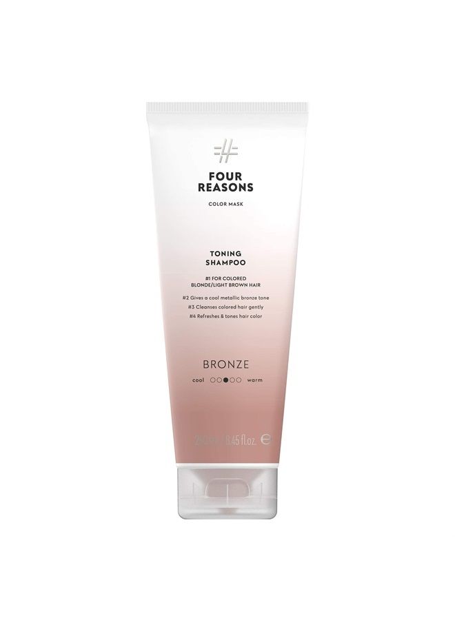 Color Mask Shampoo - Sulfate Free Toning Shampoo for Blonde and Light Brown Hair - Color Depositing Shampoo, VEGAN, 8.5 oz (Bronze)