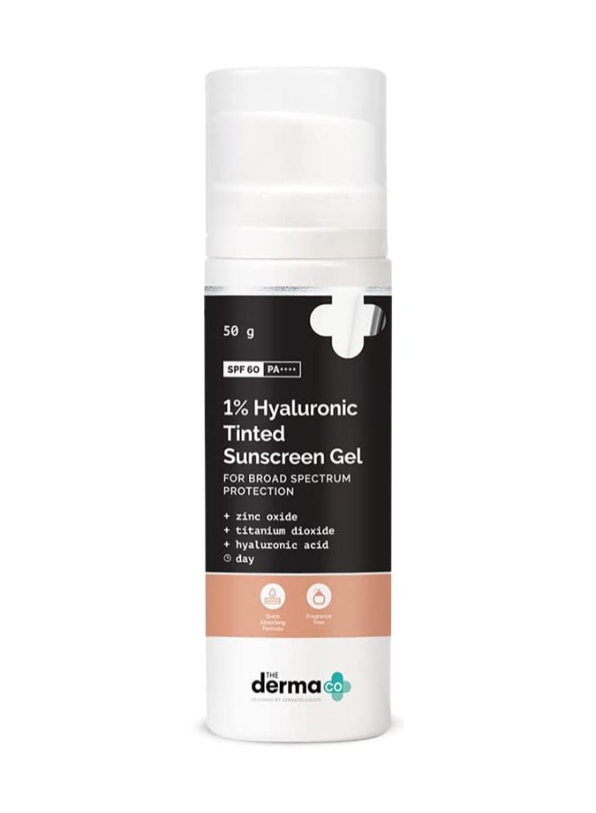 1% Hyaluronic Tinted Sunscreen Gel for Broad Spectrum Protection - 50g
