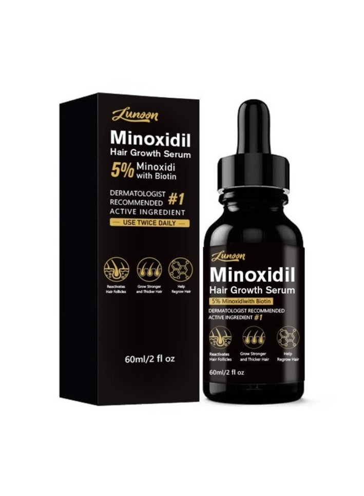 5% Minoxidil Hair Growth Serum for Men, Men Beard Growth with Biotin and Minoxidil Extract Serum for Hair Loss, Thinning and Faster Regrowth Treatment