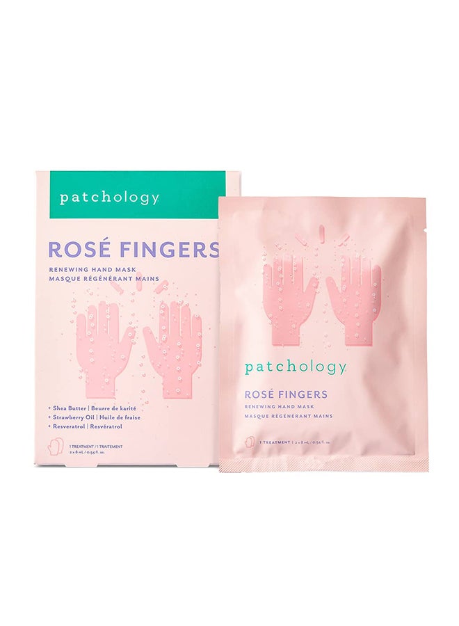 Patchology Serve Chilled Rosé Fingers – Intensive Repair for Dry Cuticles, Shea Butter & Strawberry, Moisturizing Mask for Cracked Skin Relief 1 Pair