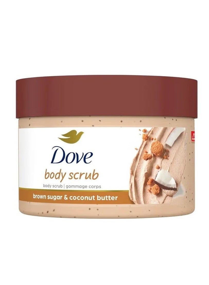 Dove Body Scrub Polishing Scrub for Silky Smooth Skin Brown Sugar and Coconut Body Butter Exfoliator Exfoliates and Restores Skin's Natural Nutrients 10.5 Ounce