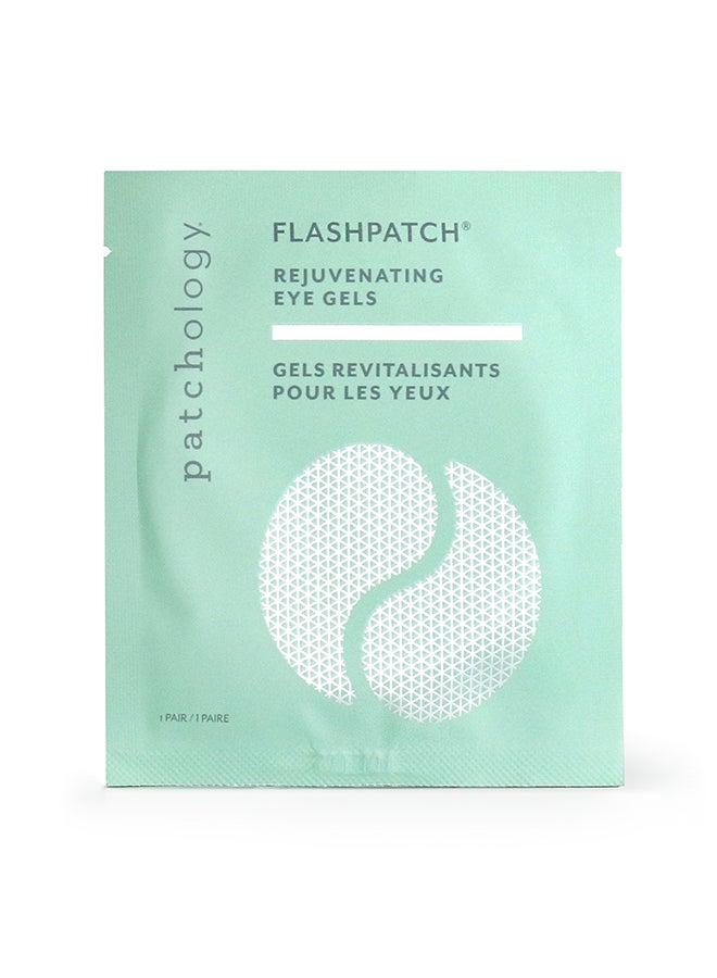 Patchology FlashPatch Eye Gels Single – Quick Brightening for Dark Circles, Caffeine & Centella, Cooling Hydrogel for Eye Fatigue Relief 1 Pair