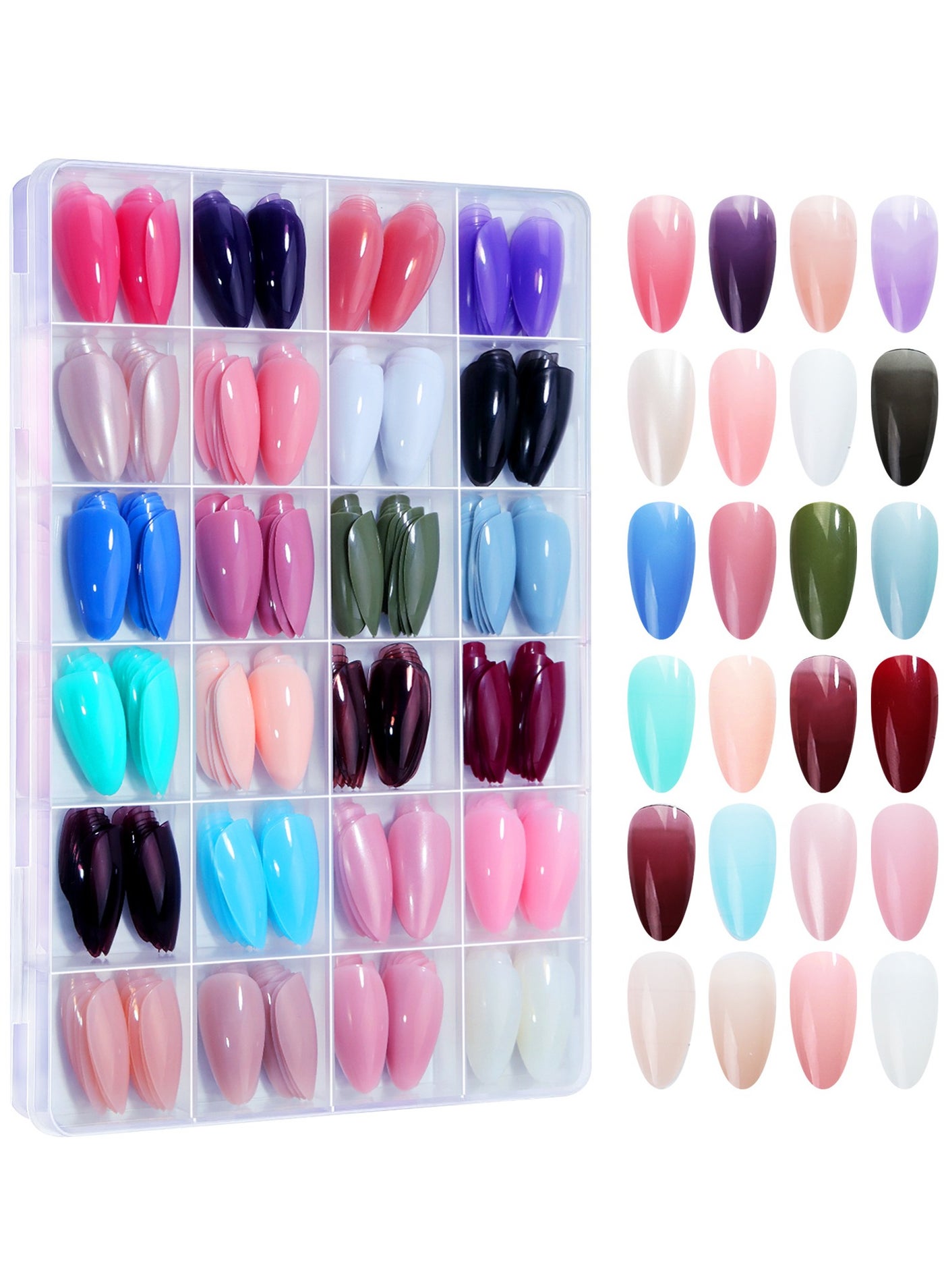 216Pcs Press On Nails, Matte Medium Almond Nails, Acrylic Nails Full Cover False Nails For Women Girls Manicure Suitable For Home Or Salon Use
