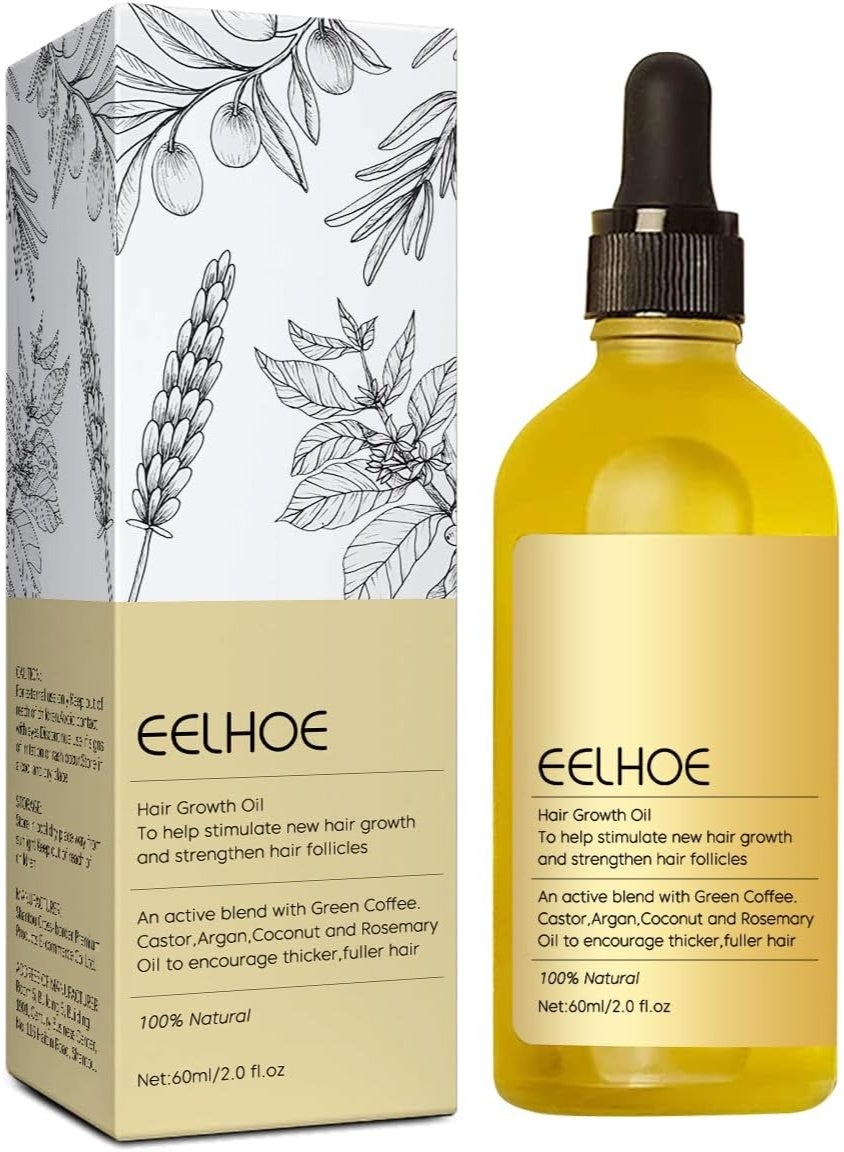 Hair Growth Oil, Organic Rosemary Oil for Hair Growth, EELHOE Natural Hair Growth Oil for Improves Dry Damaged Hair and Growth Thin Hair