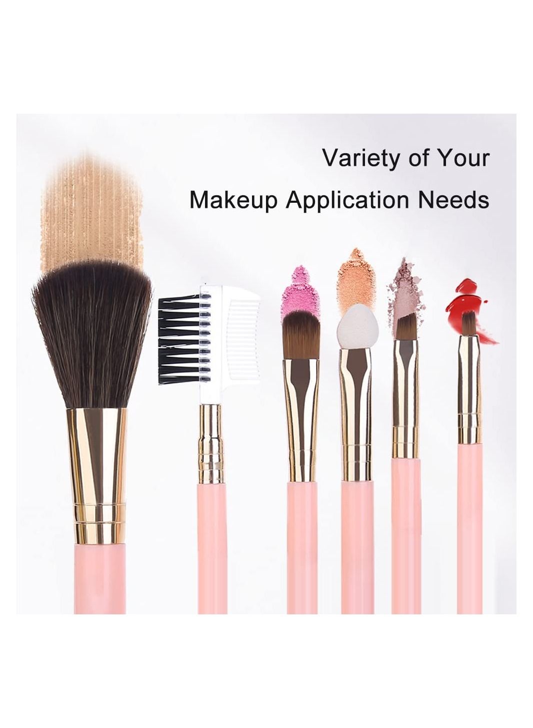 Make Up Brush Set, 6 PCS Makeup Brushes, Eyeshadow brushes Power brush, Pink Makeup Brush Set (Pink)