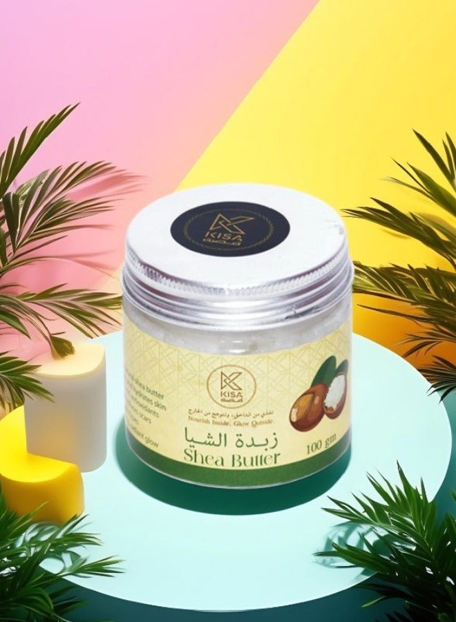 Pure Organic Shea Butter 100g – 100% Natural Unrefined Moisturizer for Skin, Hair & Body – Deep Hydration, Anti-Aging, Dry Skin Repair, and Stretch Mark Care