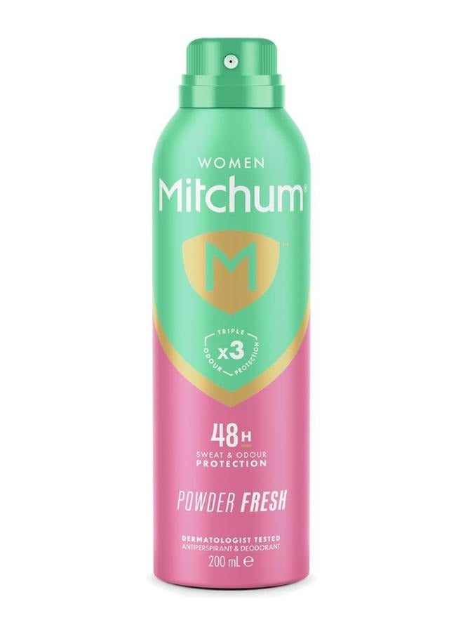 Women Triple Odor Defense 48HR Protection Aerosol Deodorant & Anti-Perspirant Powder Fresh 200 ml