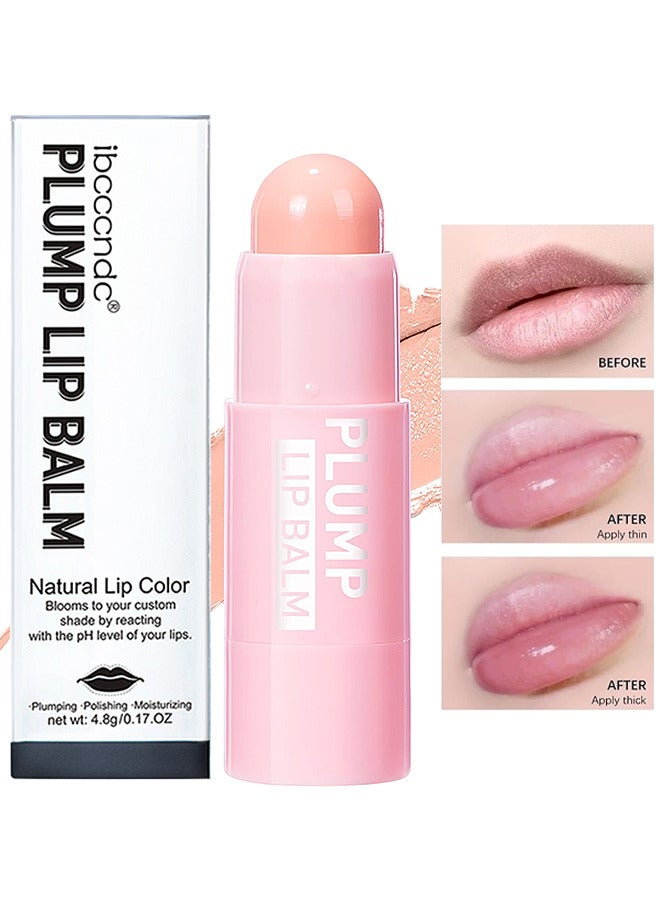 Plump Lip Balm, Hydrating Colored Lip Balm, Moisturizing Lipstick For Women, Color Lip Plumper Balm, Lip Brightening For Dark Lips, Lip Tinted Moisturizer, Reduce Lip Wrinkles, Non-Sticky Formula