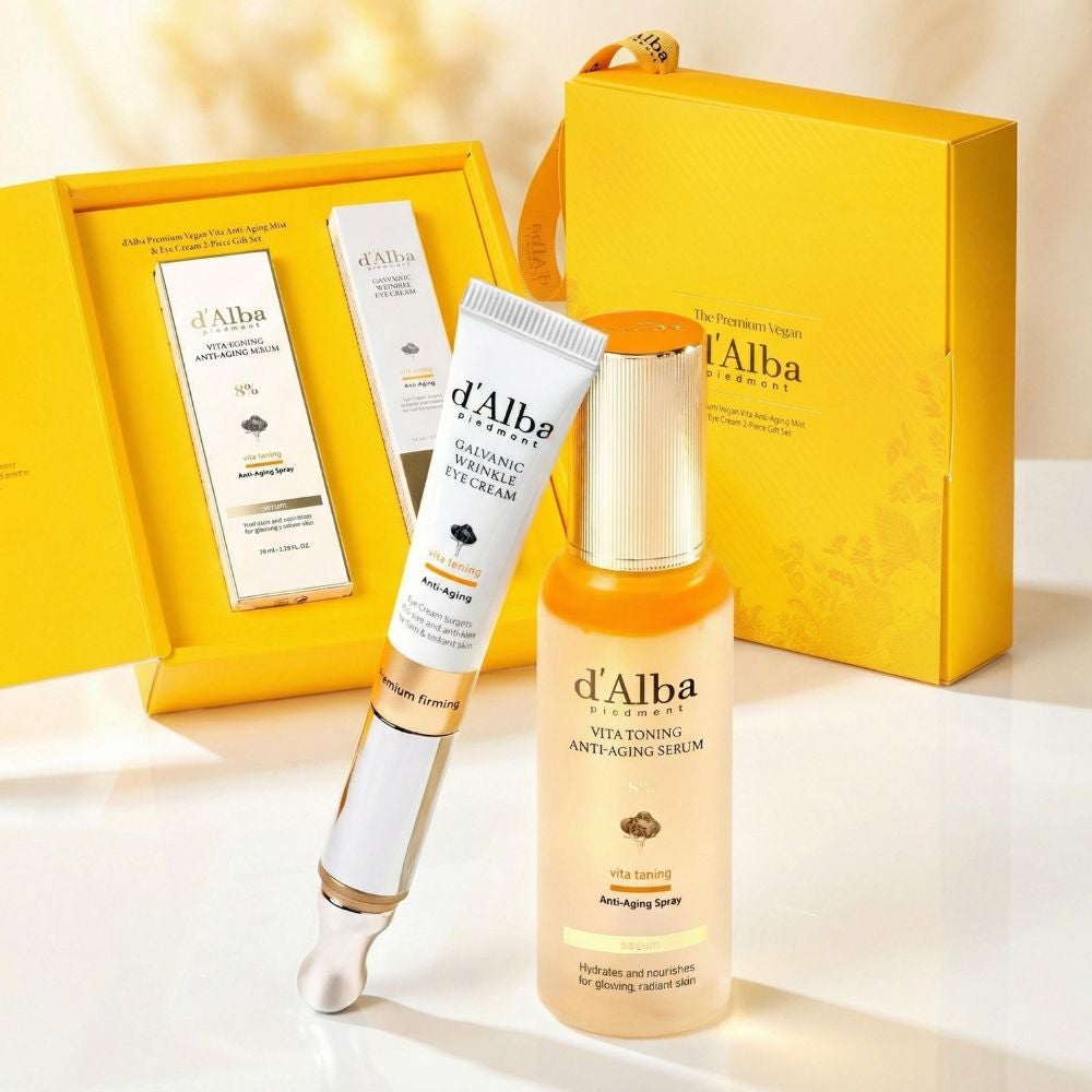 Premium Vegan Vita Anti-Aging Mist & Eye Cream 2-Piece Gift Set
- Vita Toning Galvanic Wrinkle Eye Cream 15ml
- Vita Toning Anti-Aging Spray Serum 8% 70ml - image 4