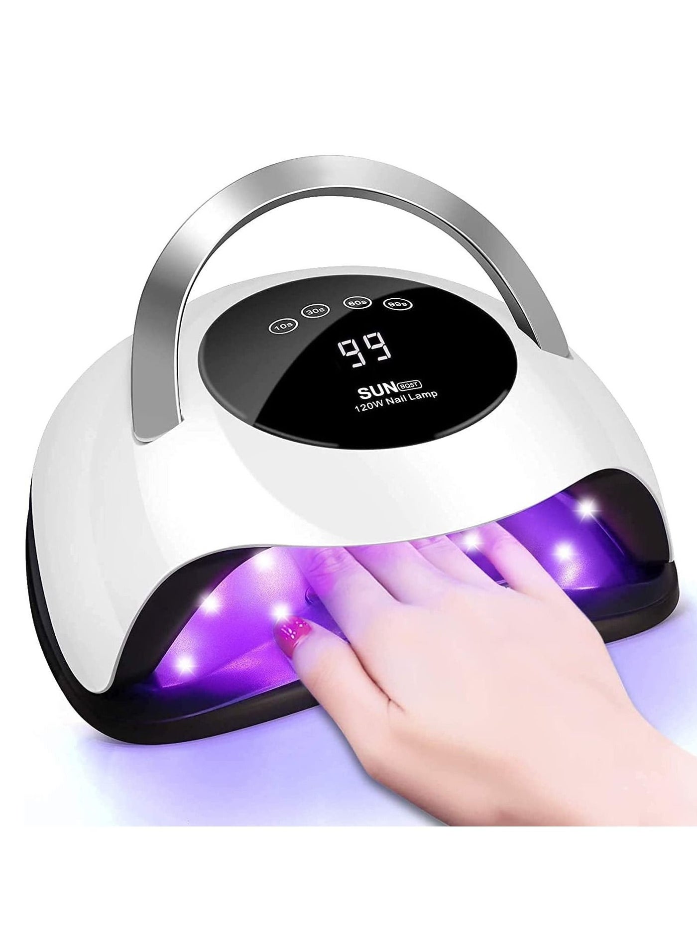 UV LED Nail Lamp, Professional Gel Nail Polish Lamp, Faster Nail Dryer with Touch Screen Portable Handle and Automatic Sensor, Nail Art light Tools for Fingernail&Toenail