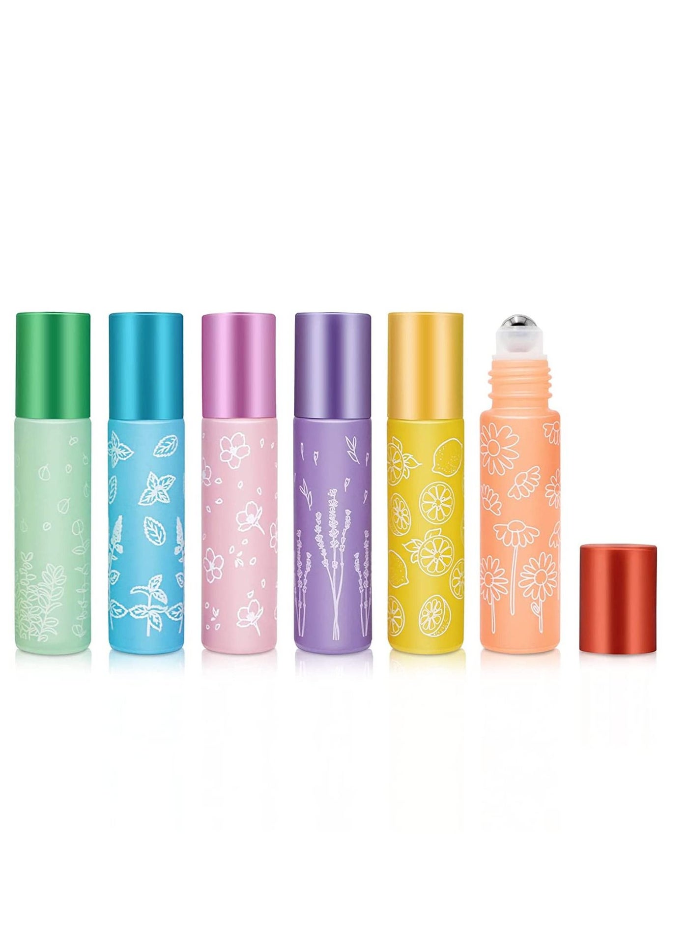 Essential Oil Roller Bottles, 10ml Roll on bottle with Stainless Steel Balls, Portable Refillable Clear Perfume Sample Bottles, Opener and Dropper included