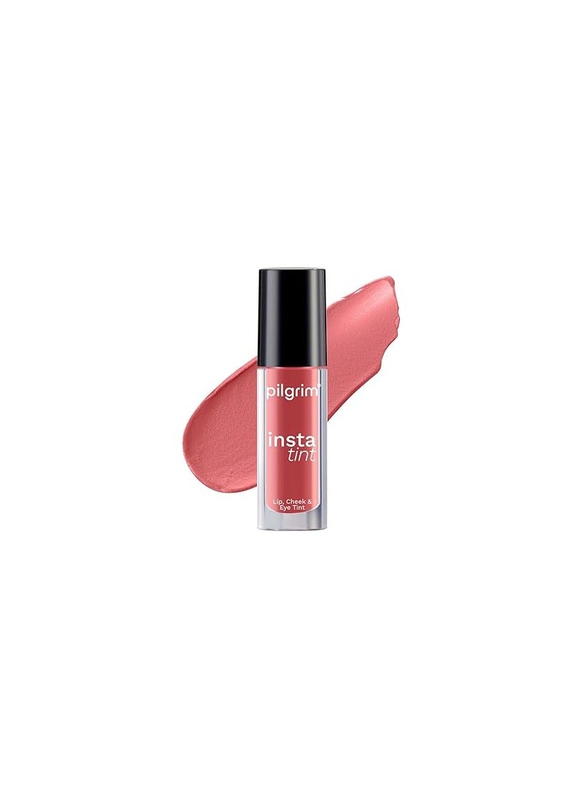 Pilgrim 3 in 1 Lip, Cheek And Eye Tint With Goodness Of Spanish Squalane, Almond Oil, Avocado Oil and Macadamia Nut Oil | Long Lasting Nourishment | Blends Easily 2.5gm (Coral Story - 02)