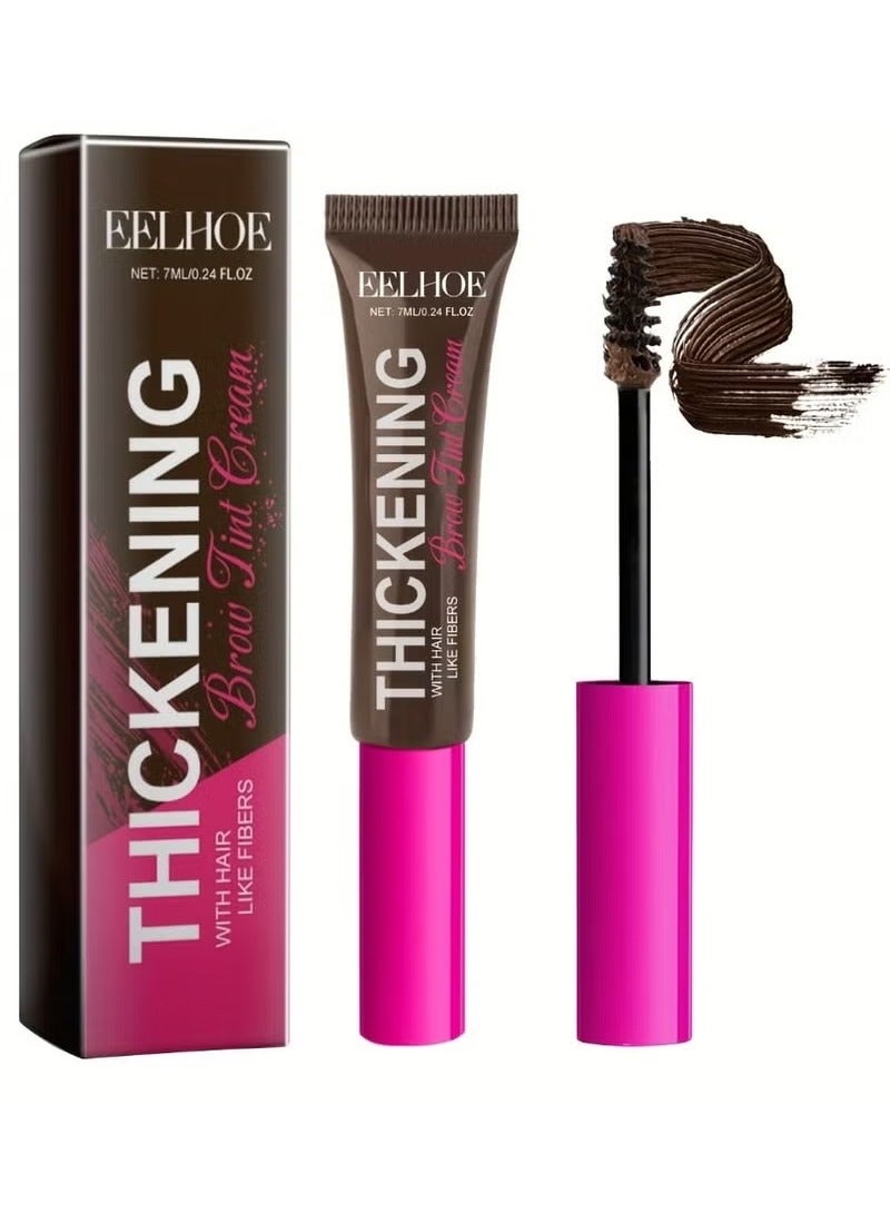 Waterproof Tinted Brow Gel, Long-lasting Eyebrow Shaping Makeup Gel, Liquid Thickening Brow Mascara, Smudge-Resistant, Flake-Resistant, Volumizing Enhance Brow Mascara (Cool Gray Brown)