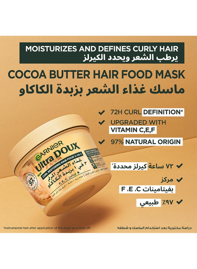 Ultra Doux Hair Food Curls Restoring Cocoa Butter 3-in-1 Hair Mask for Dry Curly Hair 390ML - image 3