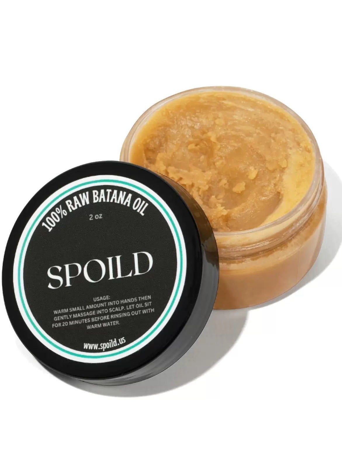 SPOILD Raw Batana Oil for Hair Growth - Sourced from Honduras - Dr. Sebi Approved - 100% Organic and Unrefined - For Thicker, Stronger Hair - 2oz.