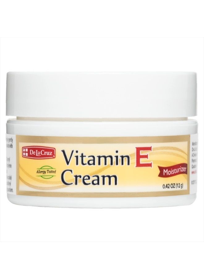 Vitamin E Cream Moisturizer for Face and Neck - Moisturizing Skin Care for All Skin Types - Made in USA - 0.42 OZ. Trial Size