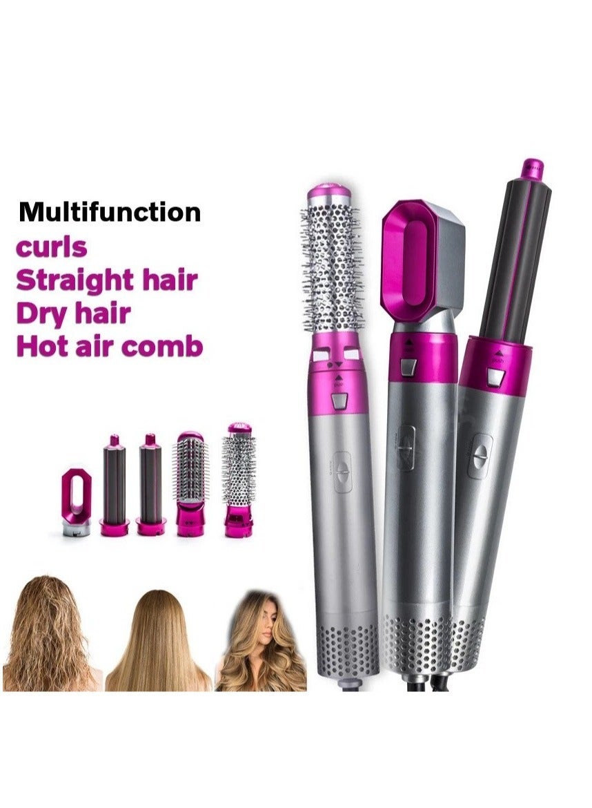 Hair Dryer 5 in 1 Hair Blower Brush Hair Curler, Hair Curler, Electric Hair Dryer, Rotating Hot Air Brush for All Hairstyles