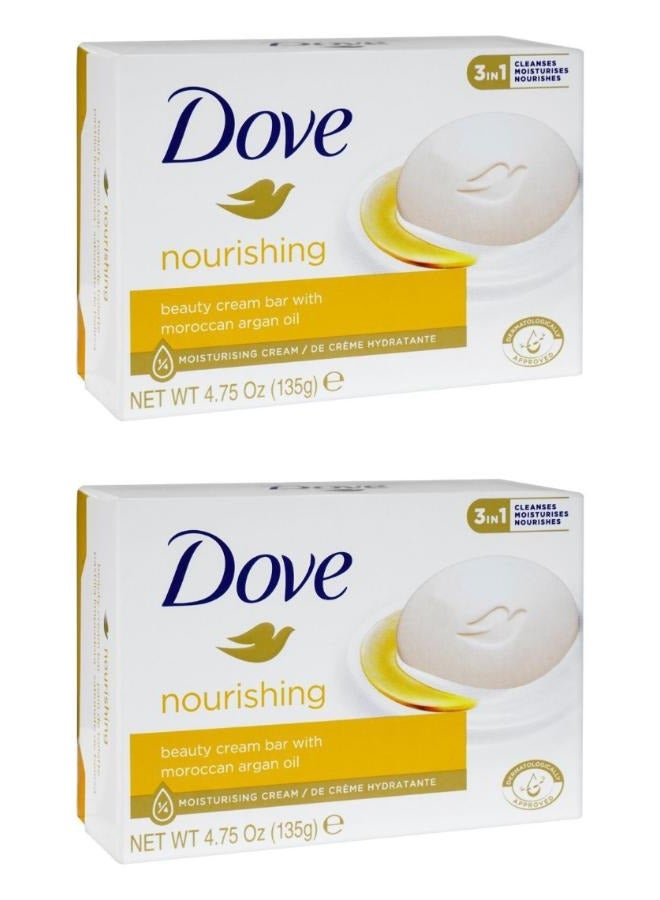 Dove Nourishing Beauty Bar Soap Moroccan Argan Oil 2 Pcs 2*135 g