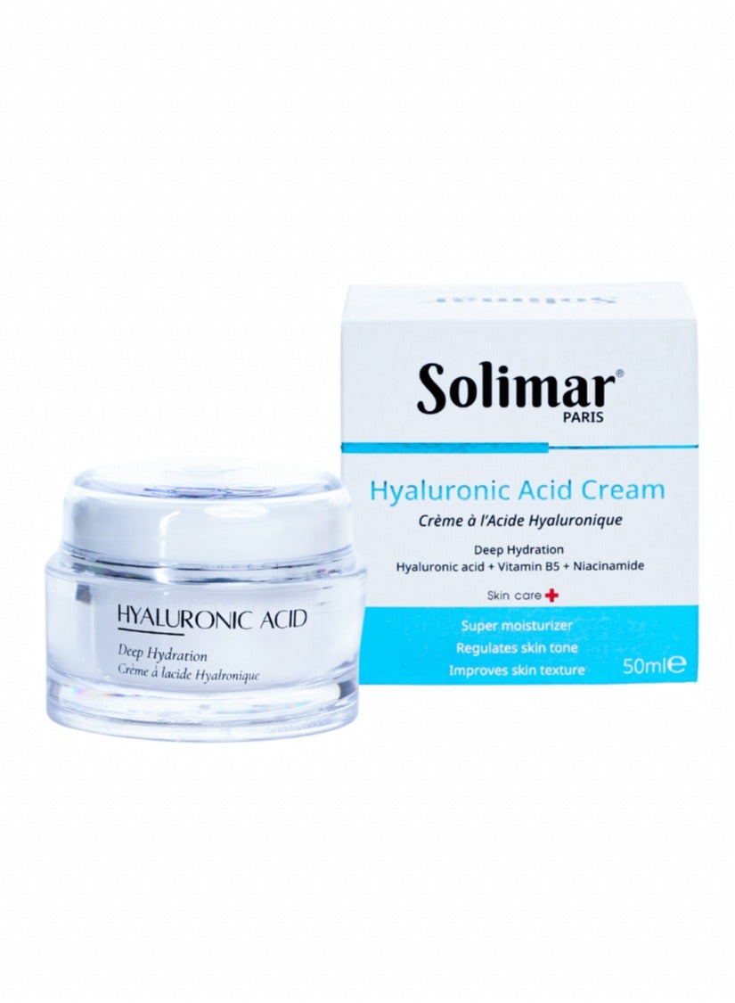 Solimar Paris Hyaluronic Acid Cream 50ml – Immediate and Intense Hydration for Smooth, Radiant Skin