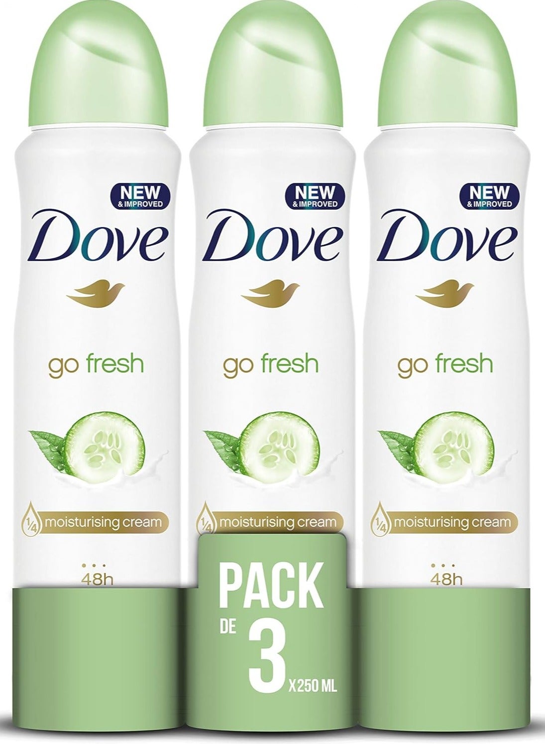 Go Fresh, Deodorant Spray Cucumber and Green Tea 3 x 250ml