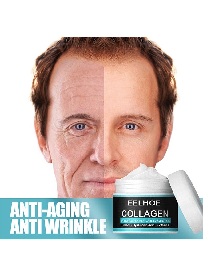 Collagen Hydrolyzed Collagen 5%,Cream For Men 30g,Contains Retinol, Hyaluronic Acid, And Vitamin E，Has Anti Wrinkle Cream, Facial Moisturizing, Anti-Aging And Wrinkle Antioxidant Effects