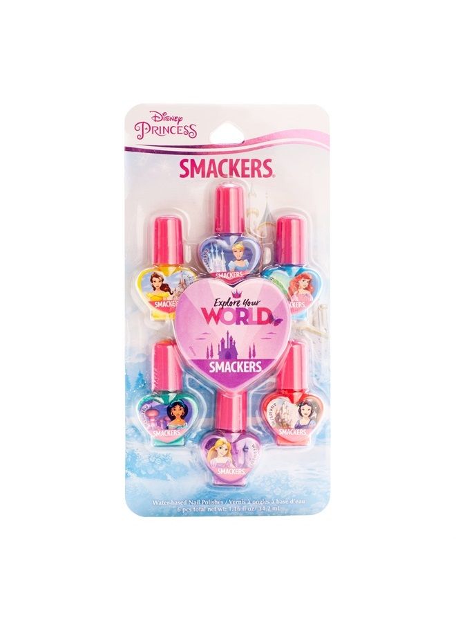 Disney Nail Collection, Princess Nail Polish, Set of 6 Water-Based Polishes