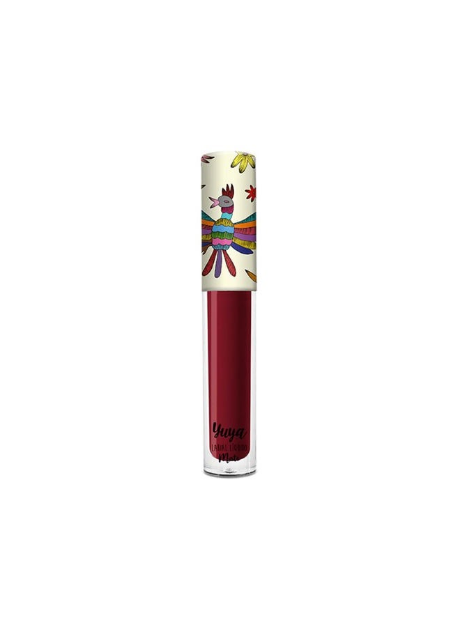 Yuya - Cosmetics Republics "Chiquita" Liquid Matte Lipstick | Exclusive Distinctive Design on Cap, Sleek Matte Finish, Intense Wine Color, Long-Lasting Formula, and Easy to Apply