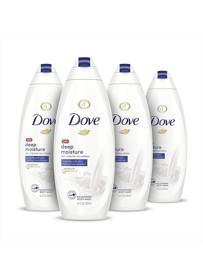 Deep Moisture Body Wash For Dry Skin Moisturizing Body Wash Transforms Even The Driest Skin In One Shower , 22 Fl Oz (Pack of 4)