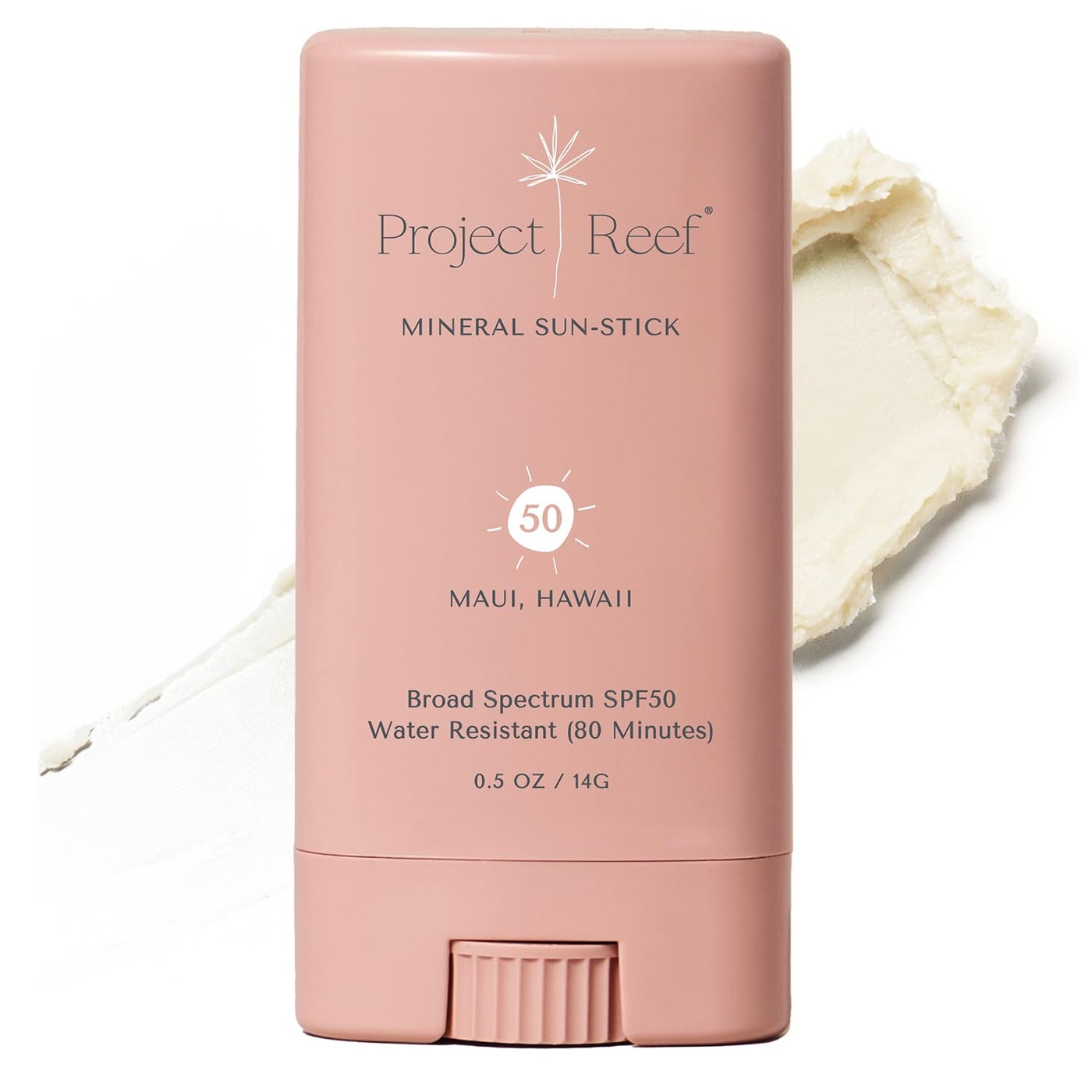 Project Reef SPF 50 Mineral Sunscreen Stick â€“ Compact SPF Stick, Hawaii Reef Act 104 Compliant, Vegan, Ocean-Friendly, Water-Resistant, 0.5 oz