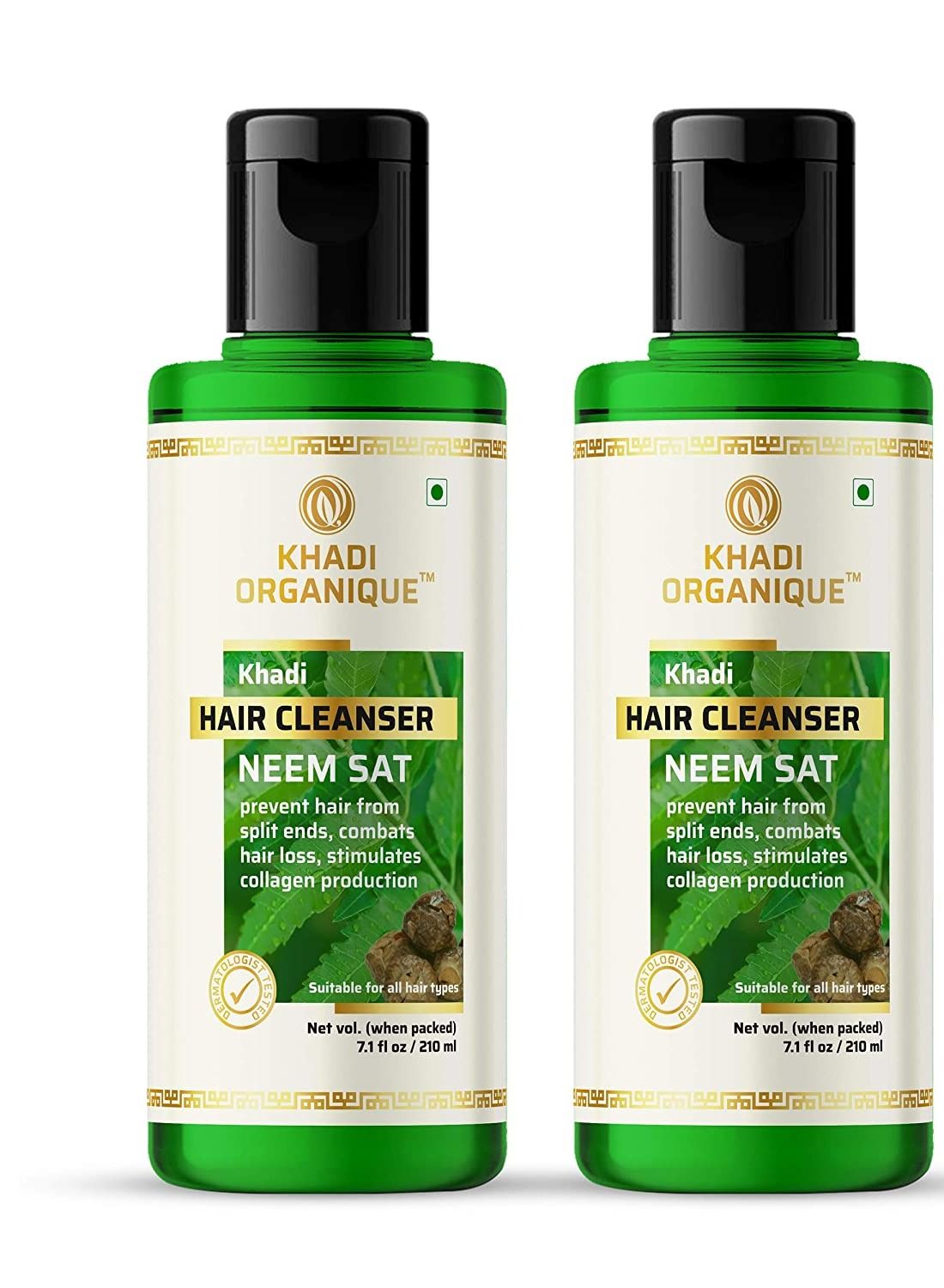 Khadi Organique Neem Sat Hair Shampoo/Cleanser Pack of 2
