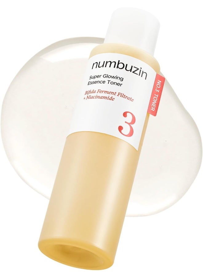 No.3 Toner | Super Glowing Essence Toner | Skin Radiance, Pore Tightening, Skin Texture, Hydration | Fermented Ingredients, Niacinamide, Galactomyces | 200ml