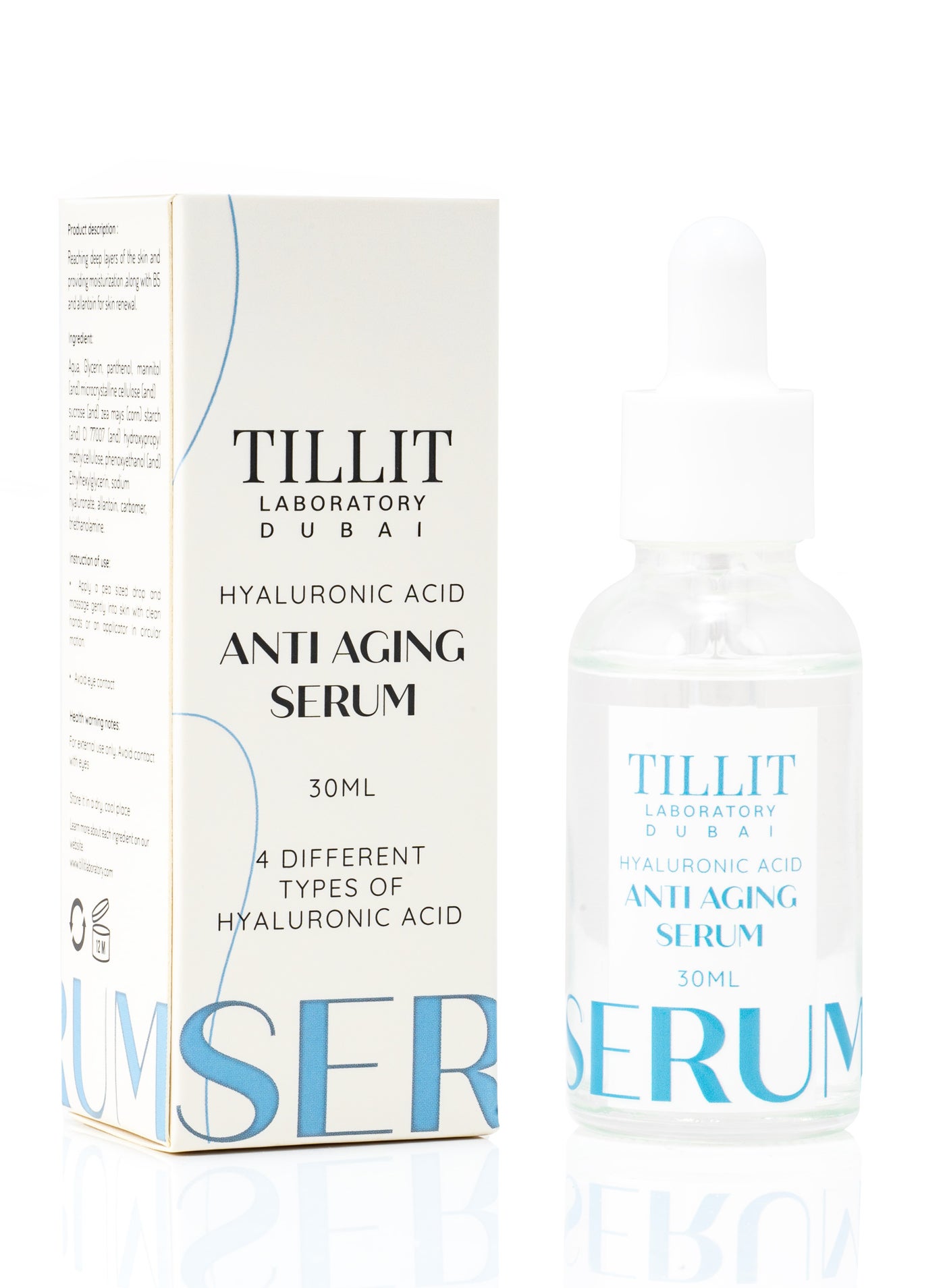 Hyaluronic Anti-Aging Serum — 4-Size Hyaluronic + Peptide Complex + Panthenol — 30 ml