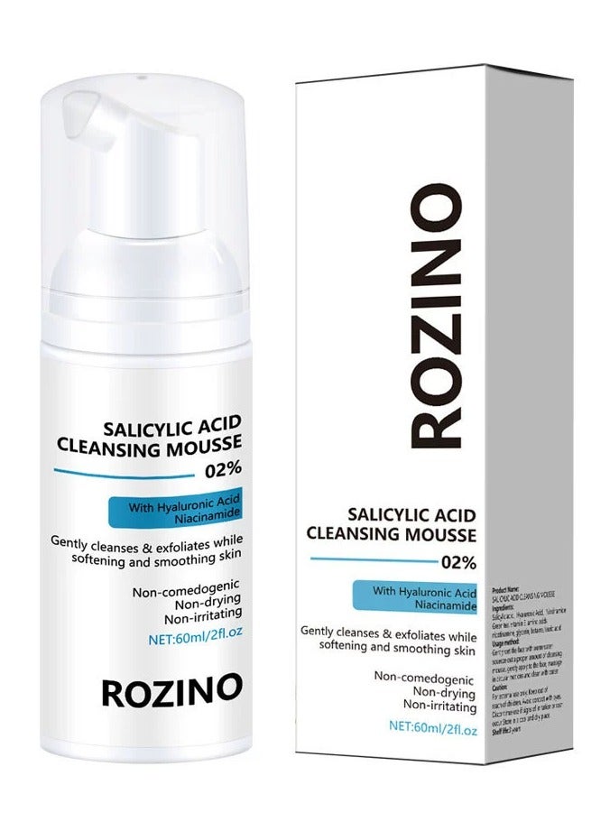 Facial cleanser, cleansing milk, salicylic acid, acne removal, cleansing pores, oil control, moisturizing, amino acid cleansing mousse