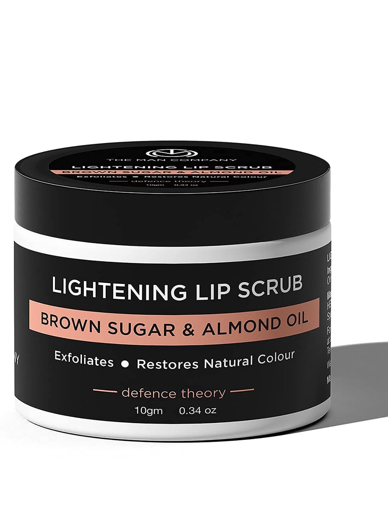 The Man Company Lightening Lip Scrub With Brown Sugar Almond Oil Vitamin E Coconut Oil and Argan Oil For Dry and Chapped Lip Restore Natural Colour Nourishes Moisturizes Brightening 10g