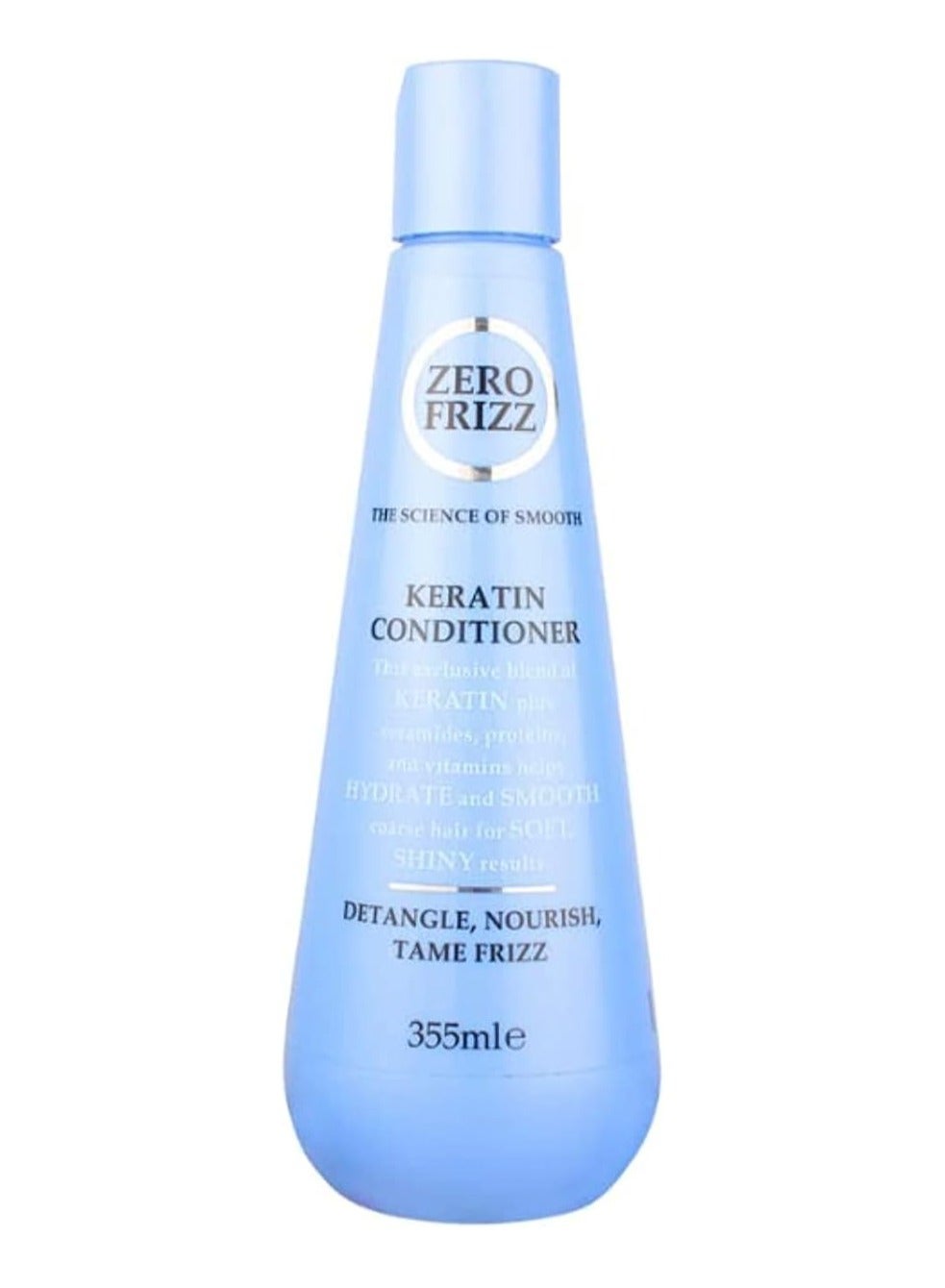 Zero Frizz Keratin Conditioner 355ml | Smoothing Conditioner with Protein & Vitamins | Deep Nourishment for Dry, Frizzy Hair