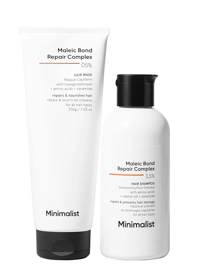 Maleic Bond Repair Complex Shampoo & Conditioner Combo (Hair Shampoo & Mask) | Hair Care Kit | For Damaged, Dull and Dry Hair | For Women & Men