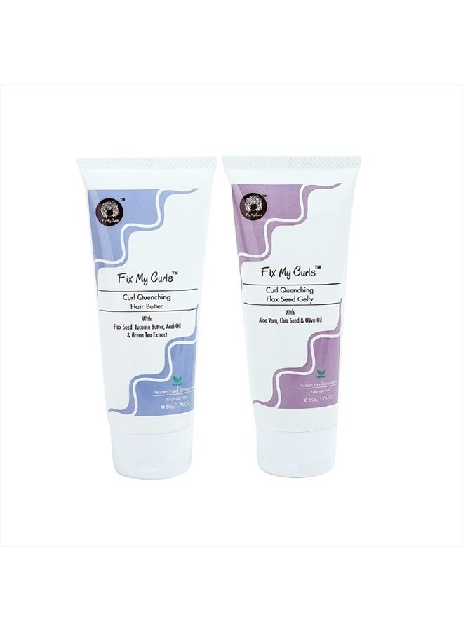 Fix My Curls Curl Quenching Moisture Bundle for Curly and Wavy Hair, 1.76 Oz Each
